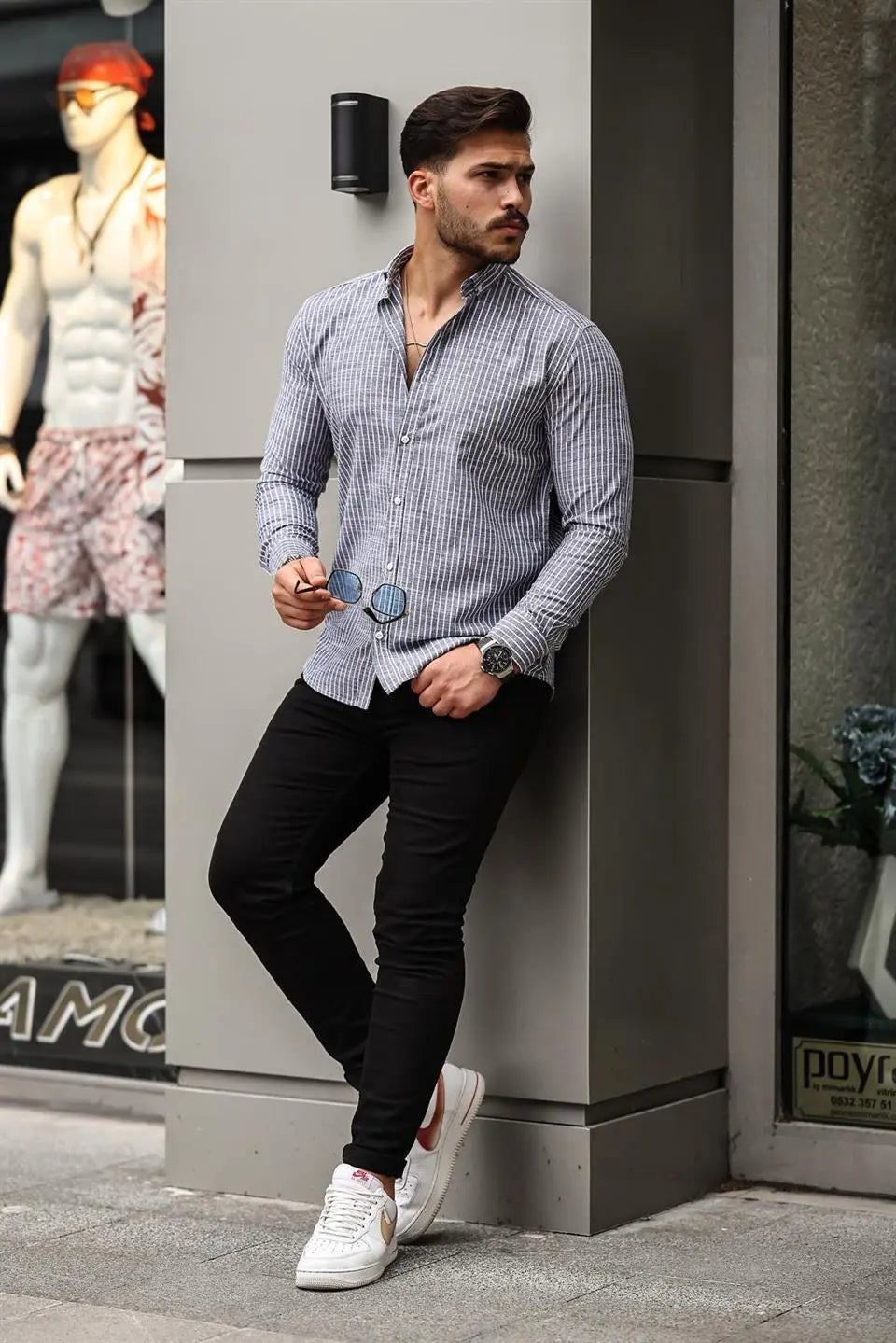 Carina Çizgili Pamuklu Uzun Kol Gömlek - Justyol