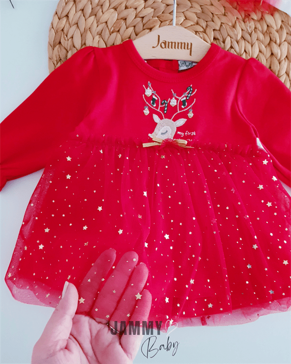 new christmas tütülü bandanali tulum set - kirmizi - Justyol