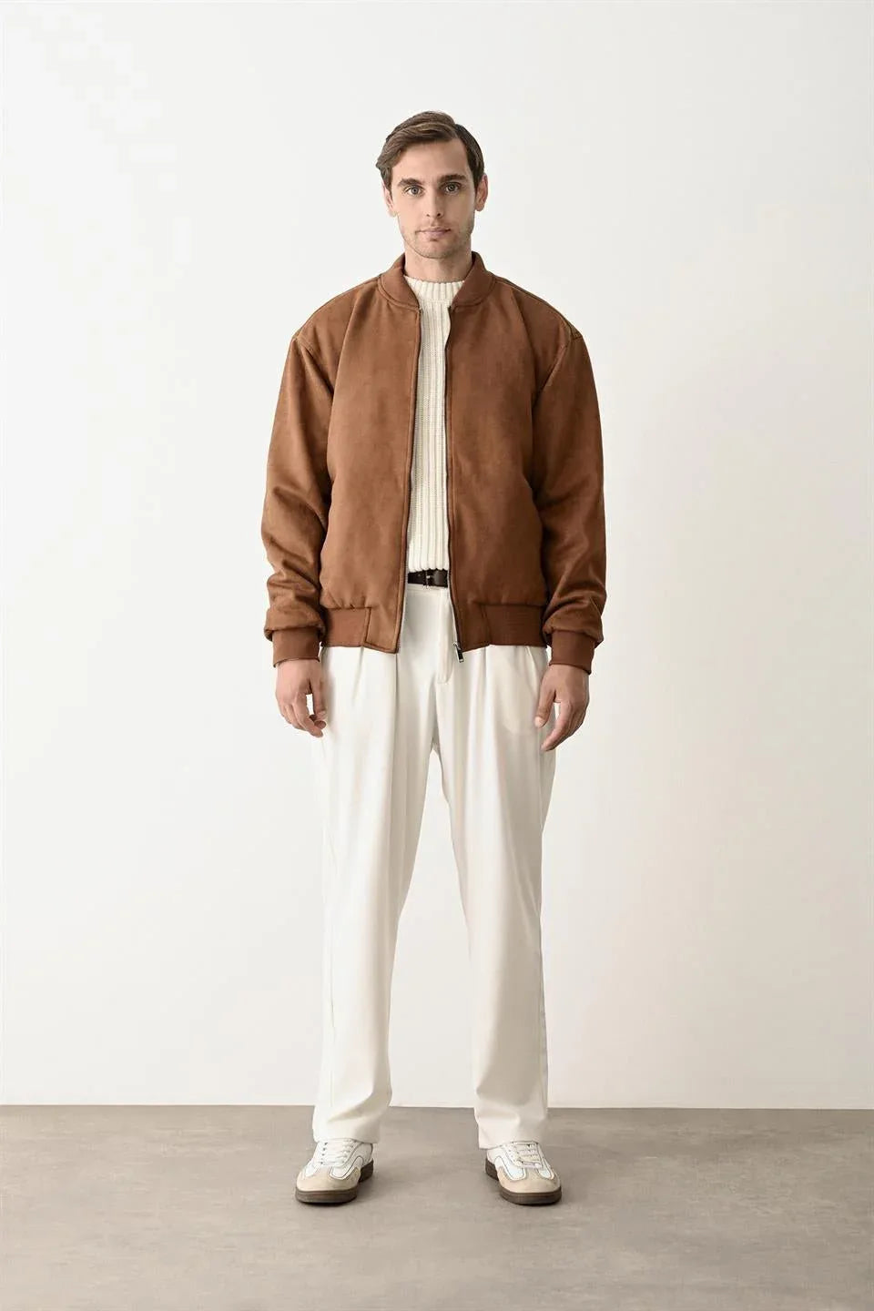 Veste / Manteau pour Homme en Nubuck avec Doublure Intérieure, Poches Double et Fermeture Éclair - Justyol