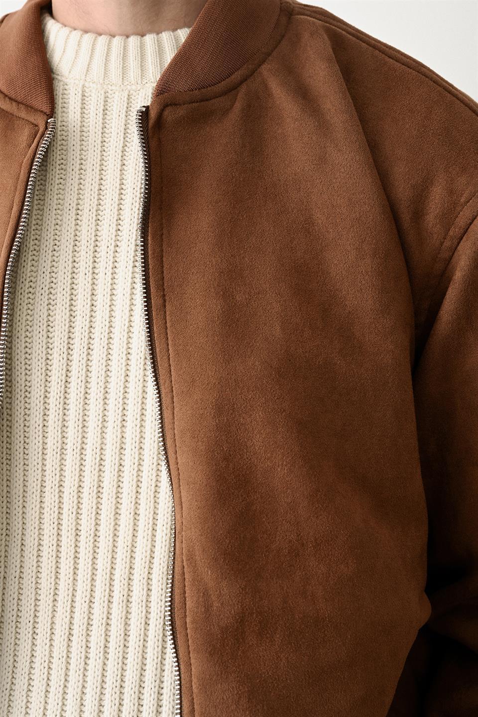 Veste / Manteau pour Homme en Nubuck avec Doublure Intérieure, Poches Double et Fermeture Éclair - Justyol