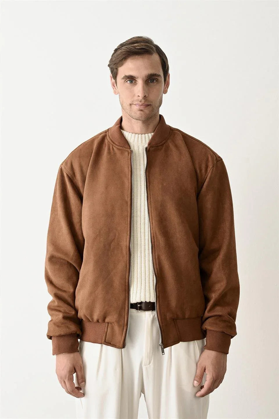 Veste / Manteau pour Homme en Nubuck avec Doublure Intérieure, Poches Double et Fermeture Éclair - Justyol