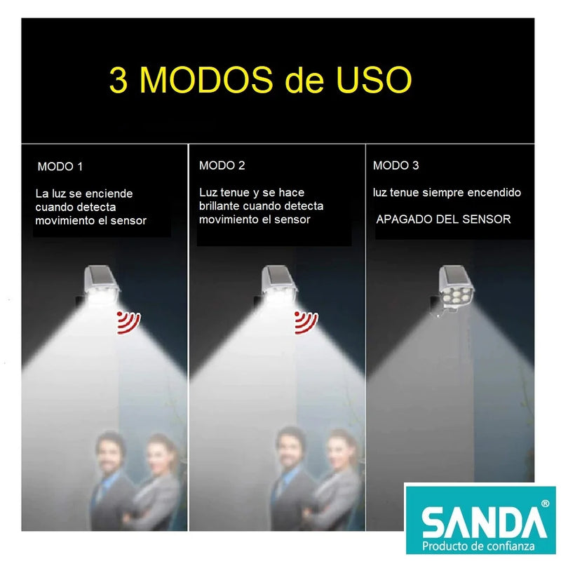 Lampe Solaire Murale LED avec Détecteur de Mouvement et Télécommande