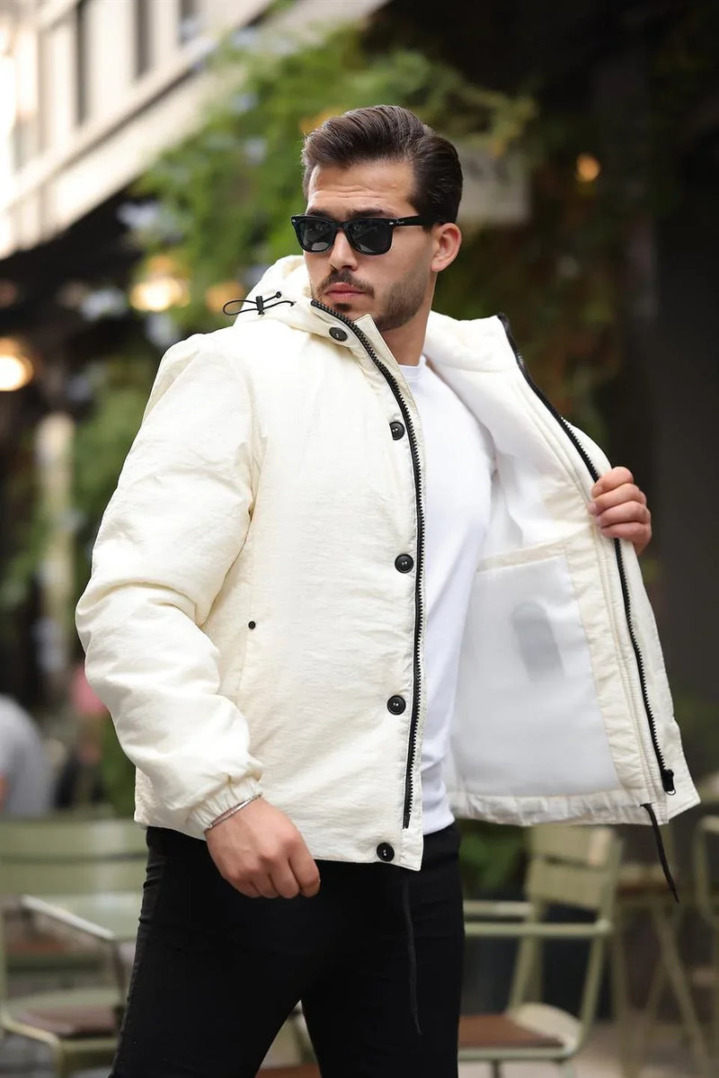 Veste Matelassée Homme Oversize à Capuche avec Poches Fonctionnelles – Confort et Protection au Quotidien