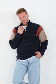 oversize erkek kollari garnili selanik örme erkek sweatshirt - Justyol