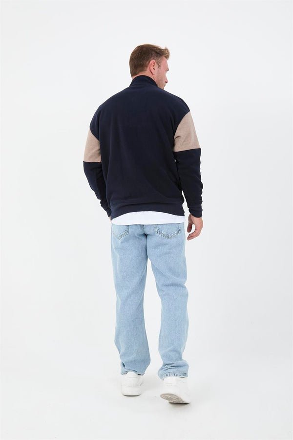 Oversize Erkek Kolları Garnili Selanik Örme Erkek Sweatshirt - Justyol