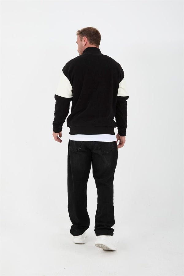 Oversize Erkek Kolları Garnili Selanik Örme Erkek Sweatshirt - Justyol