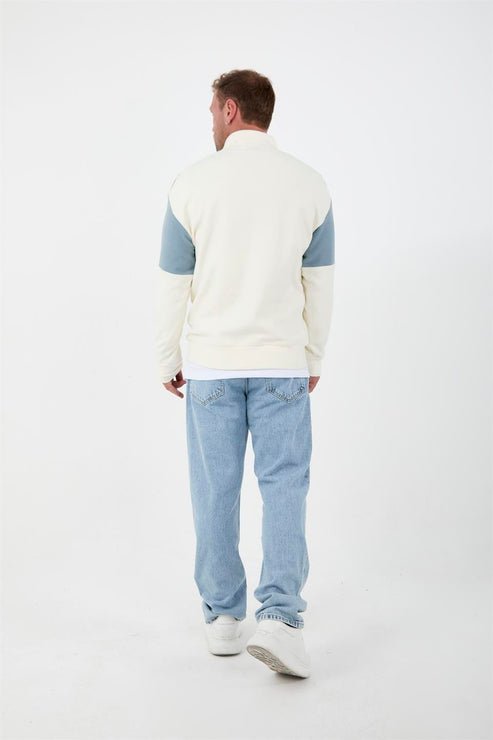 Oversize Erkek Kolları Garnili Selanik Örme Erkek Sweatshirt - Justyol