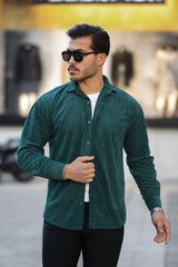 <tc>Chemise en velours côtelé oversize pour homme.</tc>