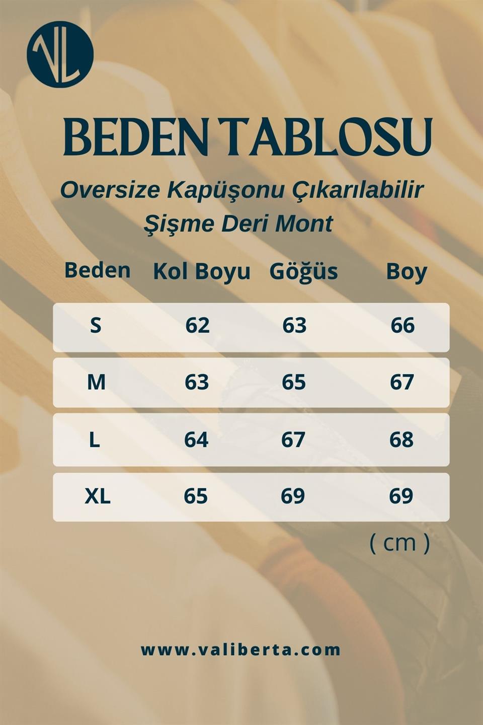 oversize kapüşonu çikarilabilir şişme deri mont - Justyol