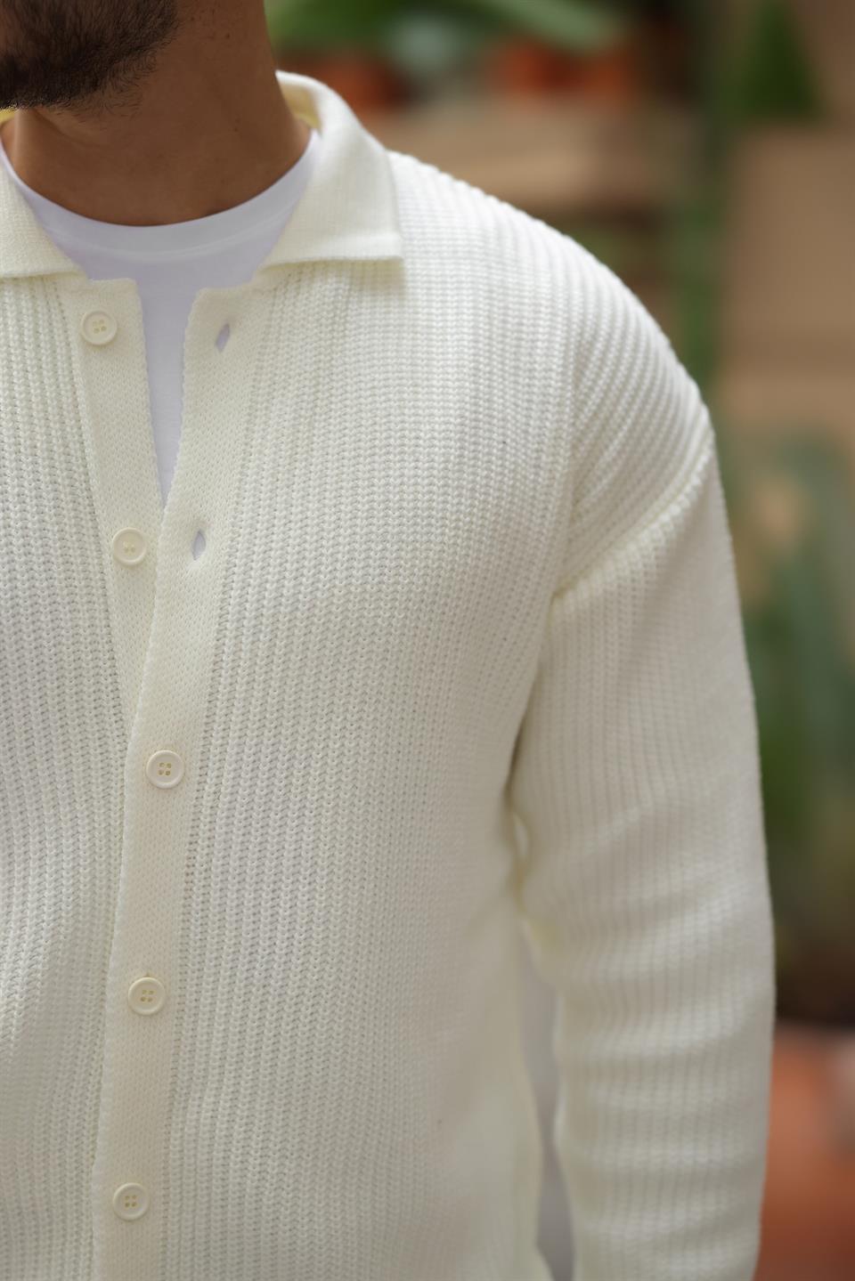 oversize selanik örgü düğmeli erkek hirka - Justyol