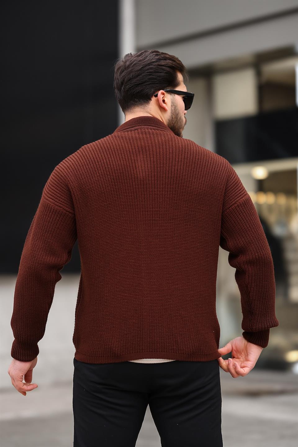 oversize selanik örgü düğmeli erkek hirka - Justyol