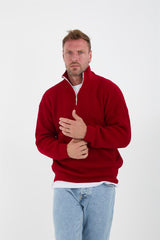 <tc>Pull en tricot pour homme à demi-zip, oversize, en tricot de type selanik.</tc>