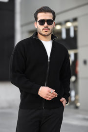 oversize selanik örme fermuarli erkek hirka - Justyol