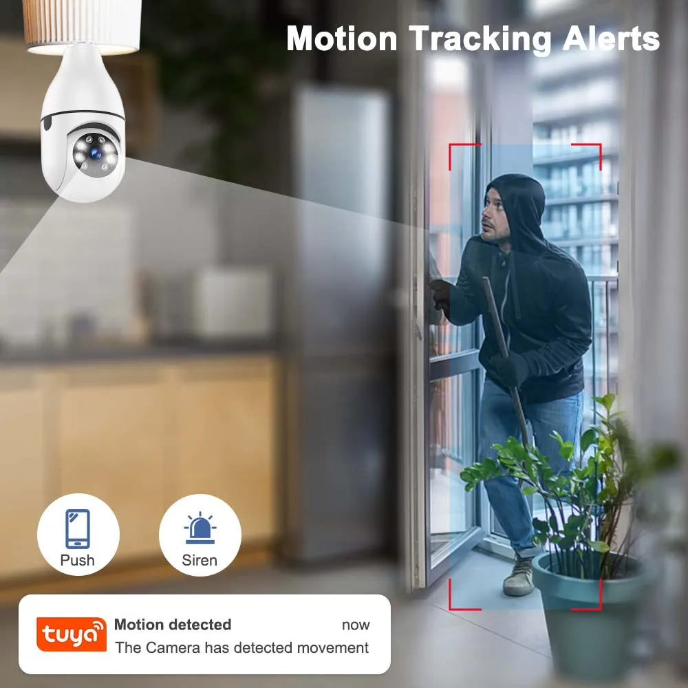 Caméra WiFi Panoramique 3MP 2K E27 – Vision Nocturne Couleur et Surveillance 360°