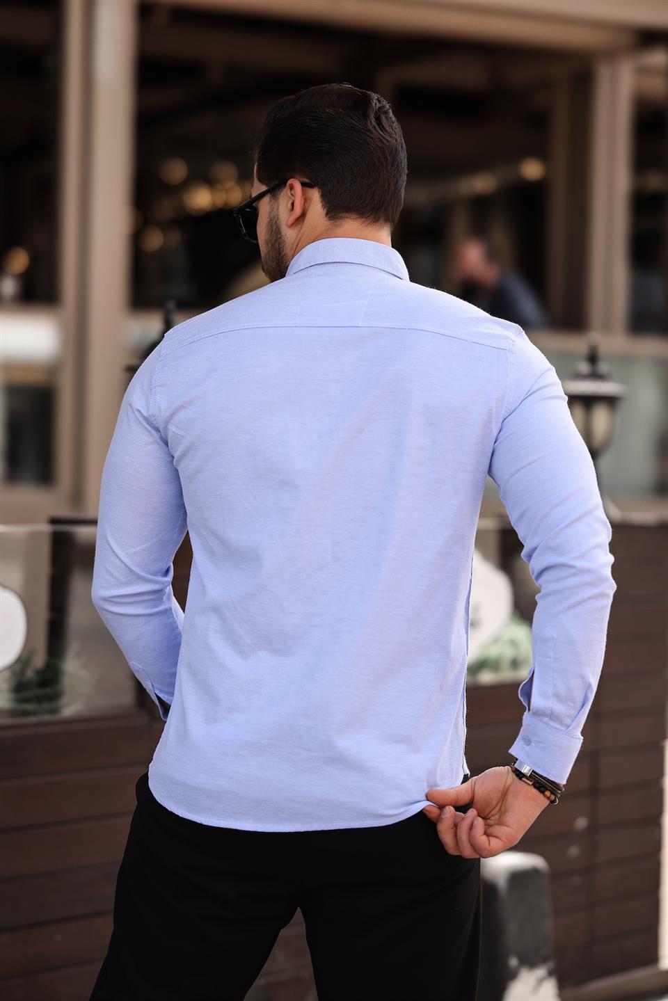 likrali regular fit nefes alabilir klasik erkek oxford gömlek - Justyol