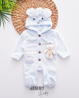 <tc>Combinaison Peluche avec Ourson en Jouet - BLEU</tc>