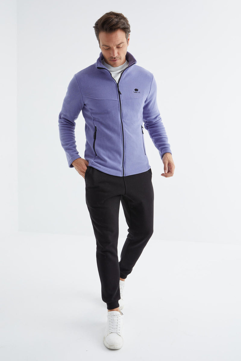 Sweatshirt Polar Homme à Col Zippé - Coupe Standard - Couleur Lavande