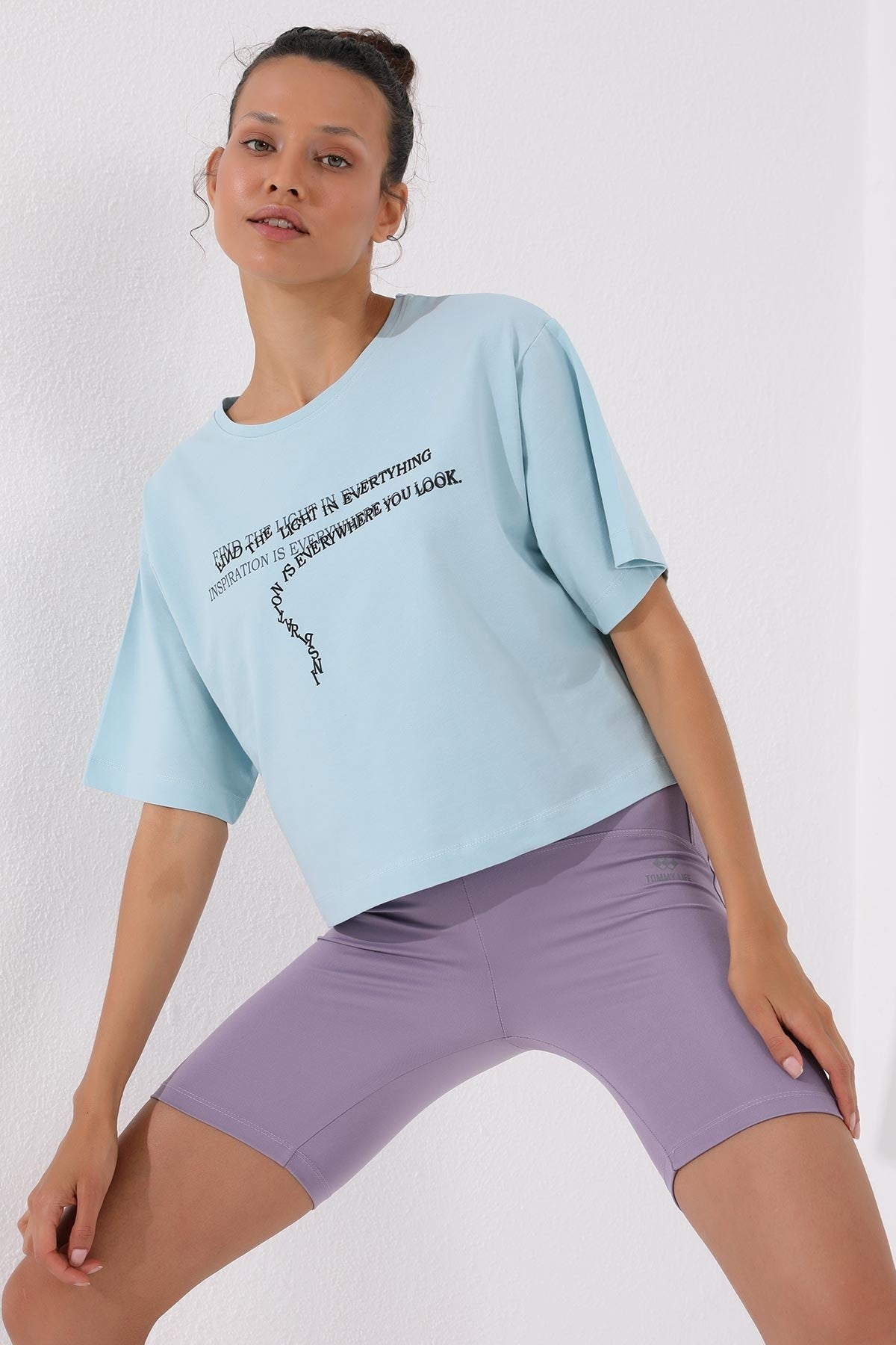 t-shirt oversize femme à col rond et imprimé - 97135