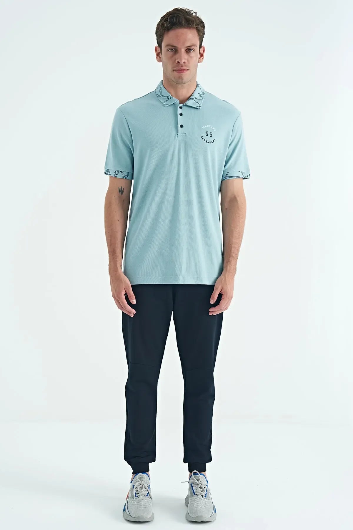 Polo homme col polo avec broderie et imprimé coupe standard - 88239 - Justyol