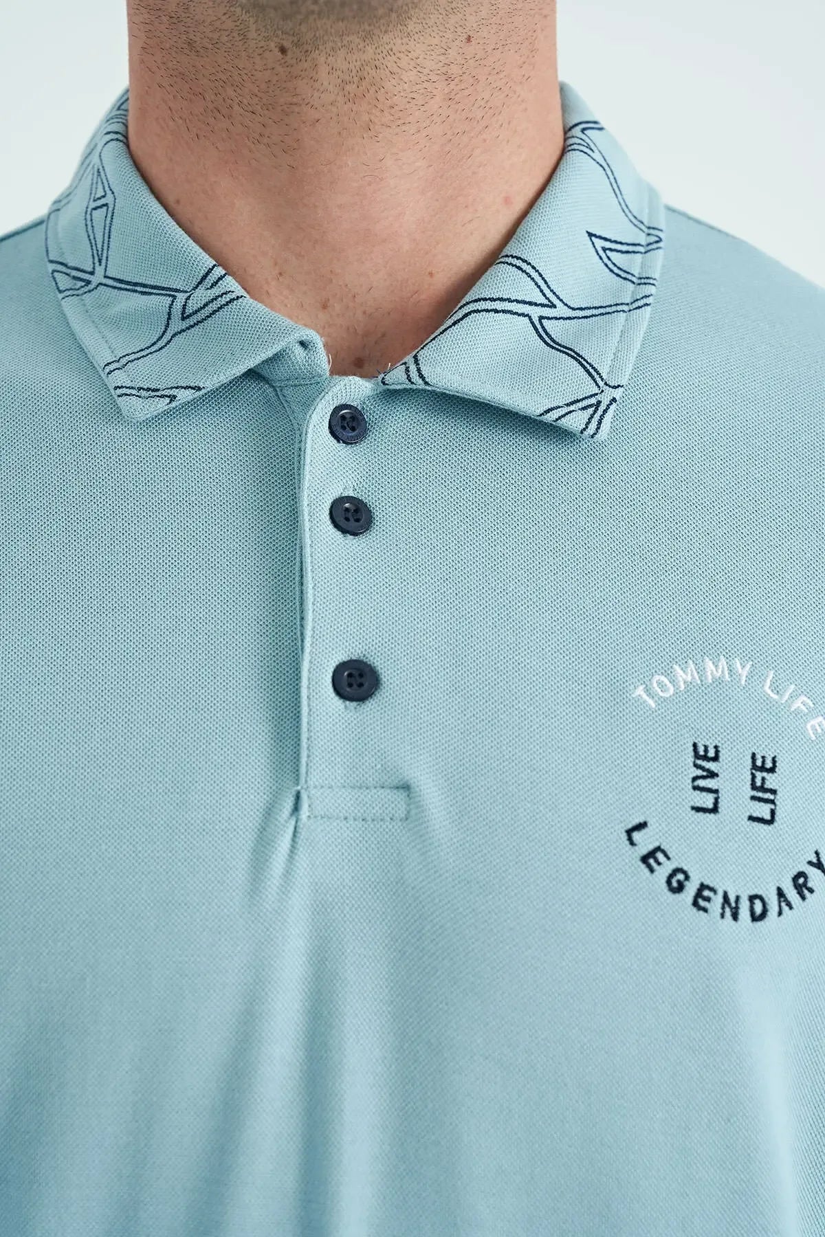 Polo homme col polo avec broderie et imprimé coupe standard - 88239 - Justyol