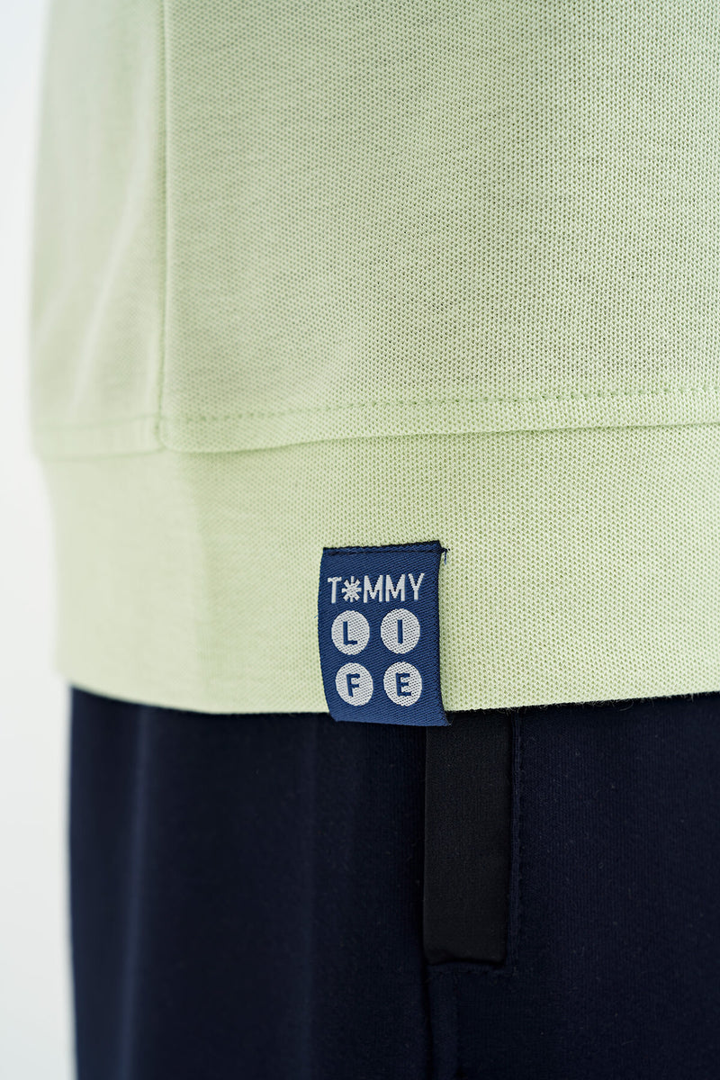 T-shirt Garçon Oversize Col Rond avec Broderie Texte