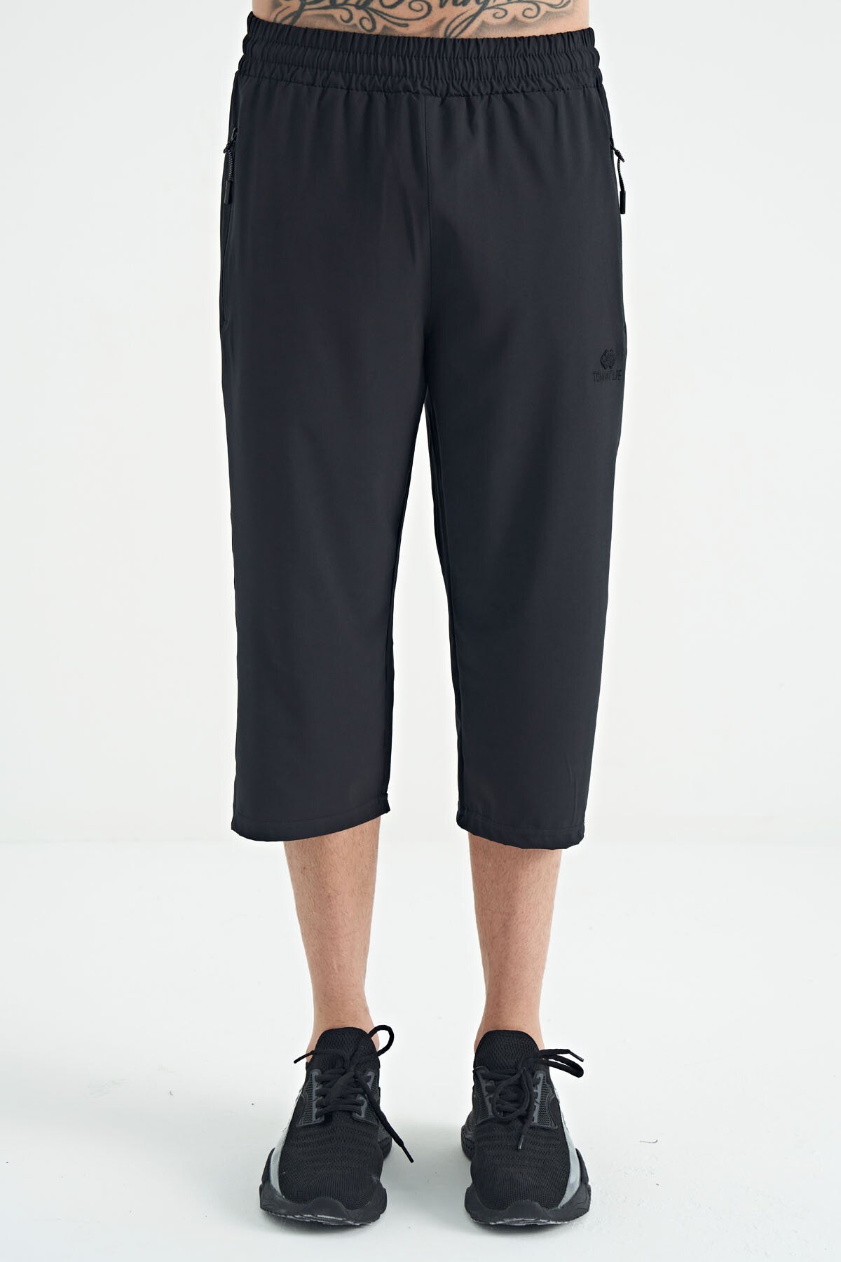 bağcikli standart kalip fermuar cepli aktif spor erkek kapri - 83096 - Justyol