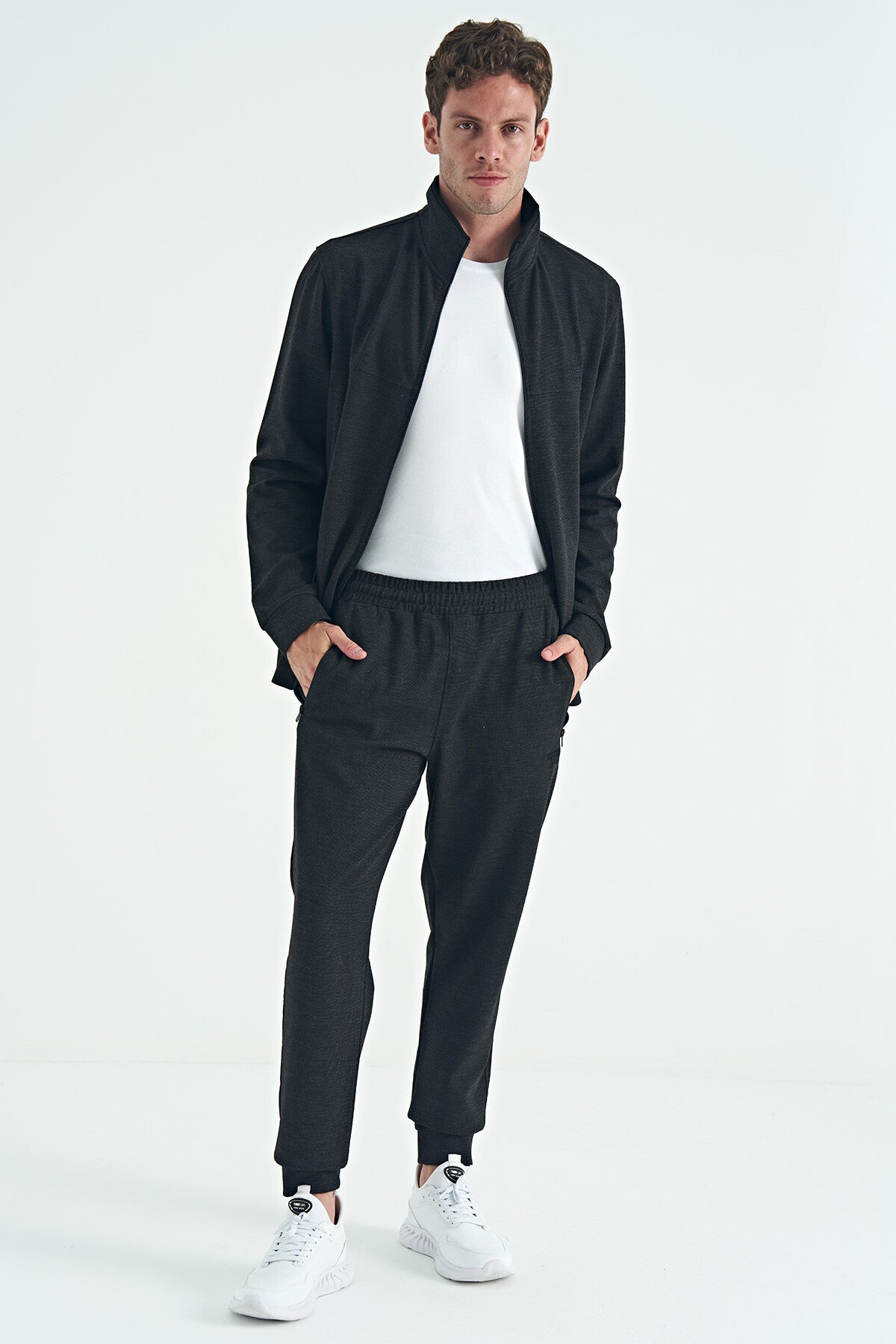hugo gri melanj - siyah jogger erkek eşofman takim - 85198 - Justyol