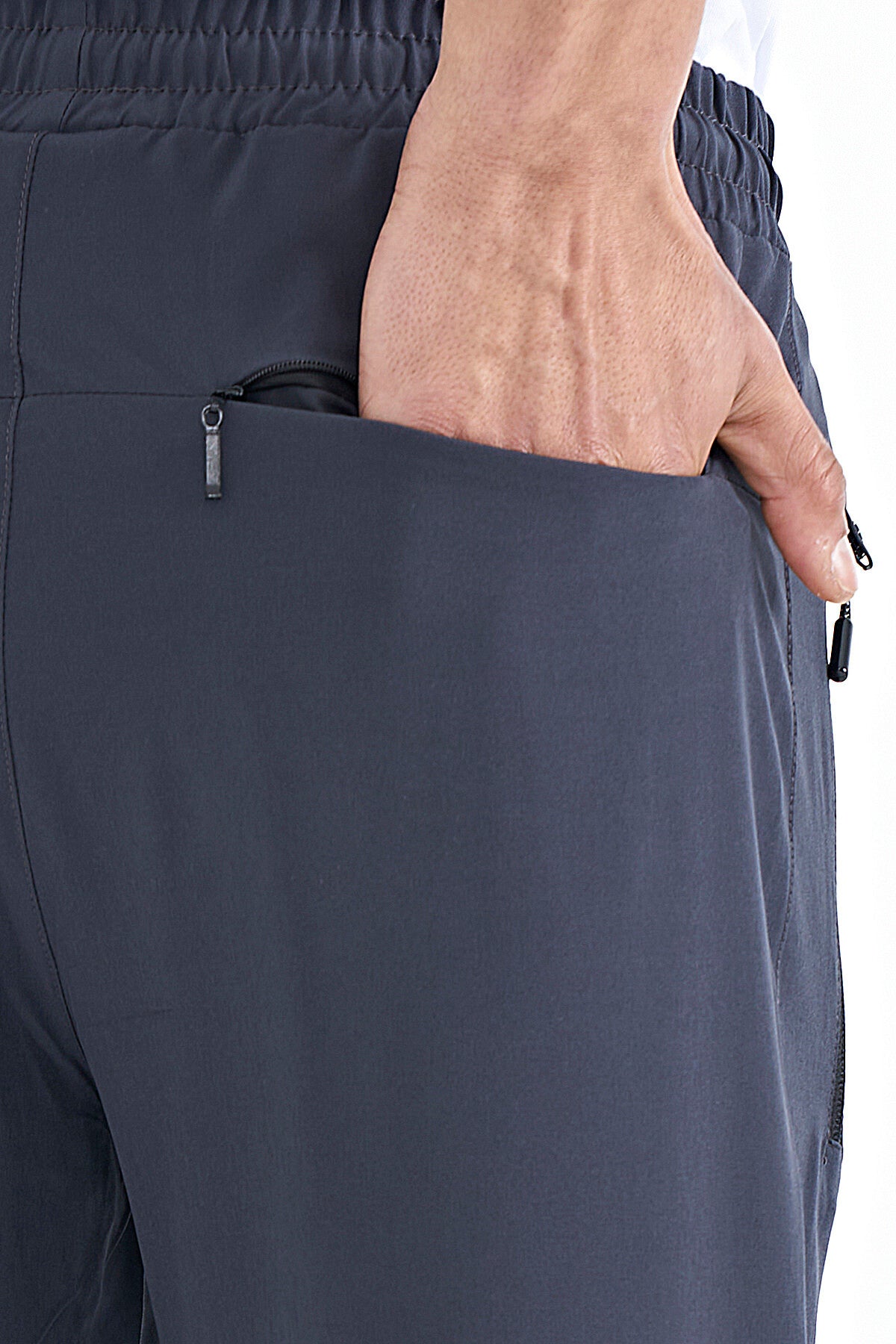 erkek fermuarli üç cepli standart kalip klasik paça eşofman alt - 84768 - Justyol