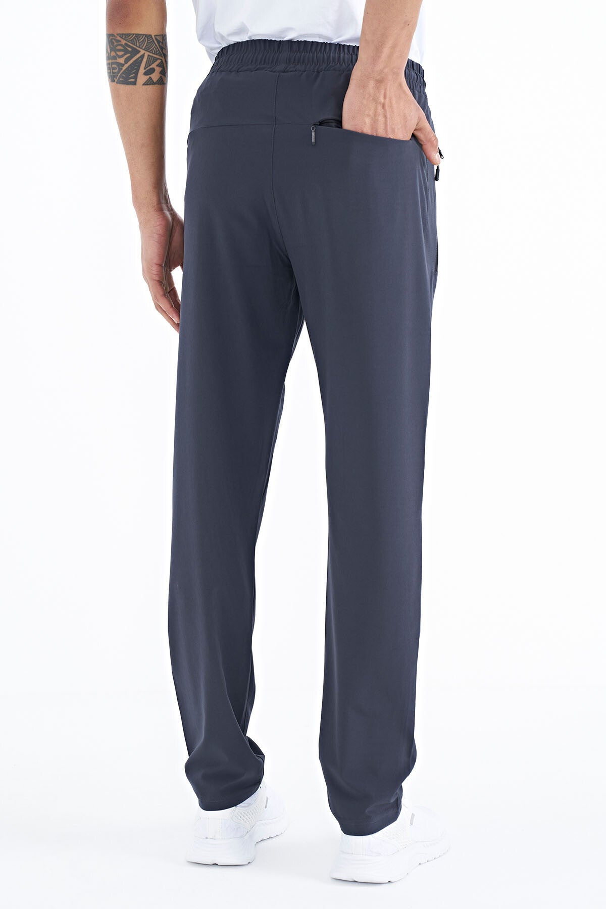 erkek fermuarli üç cepli standart kalip klasik paça eşofman alt - 84768 - Justyol