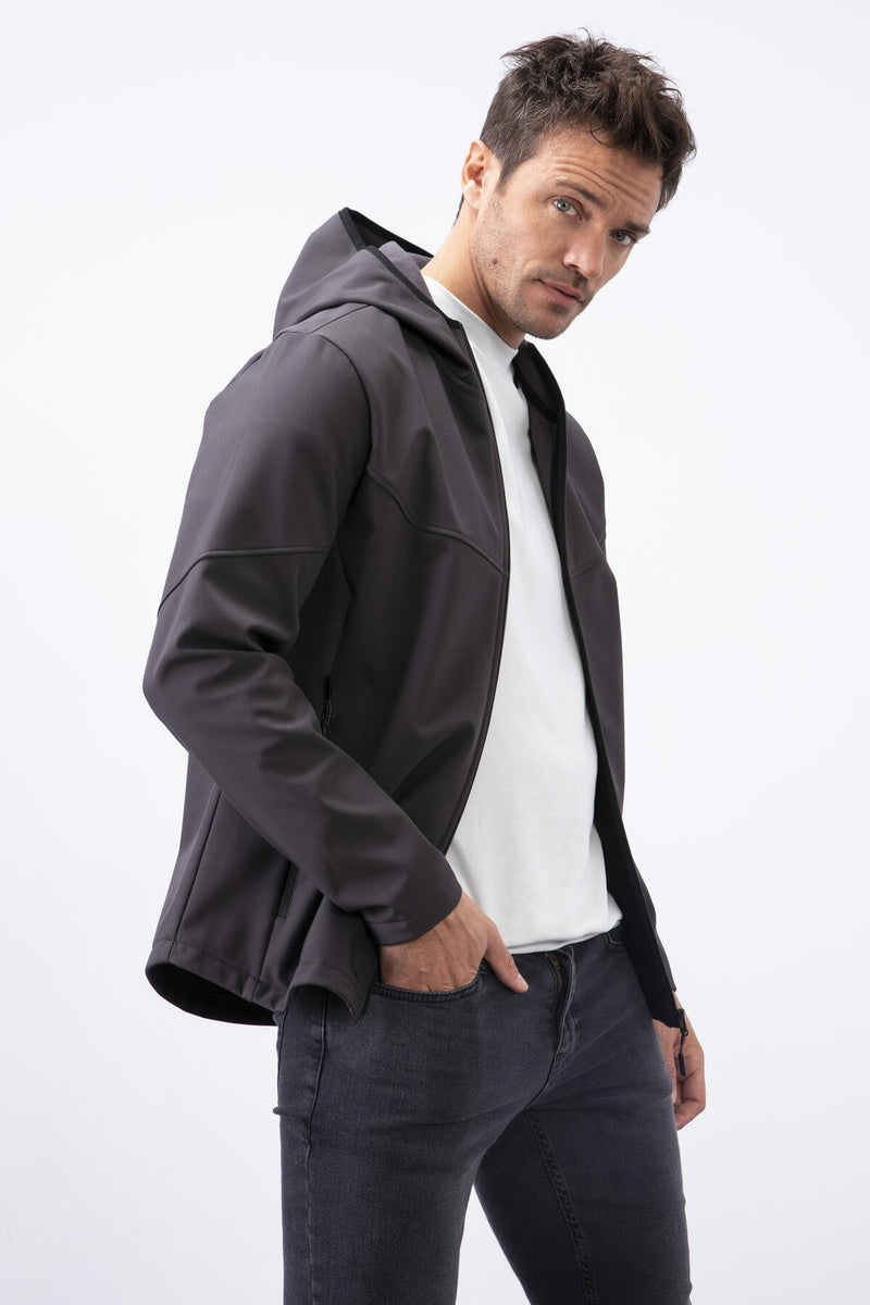 <tc>جاكيت رجالي مقاوم للماء - مزود بغطاء رأس وسحاب امامي - 88051</tc>