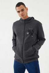 sweatshirt à capuche pour homme avec poche kangourou zippée, coupe standard - 87876