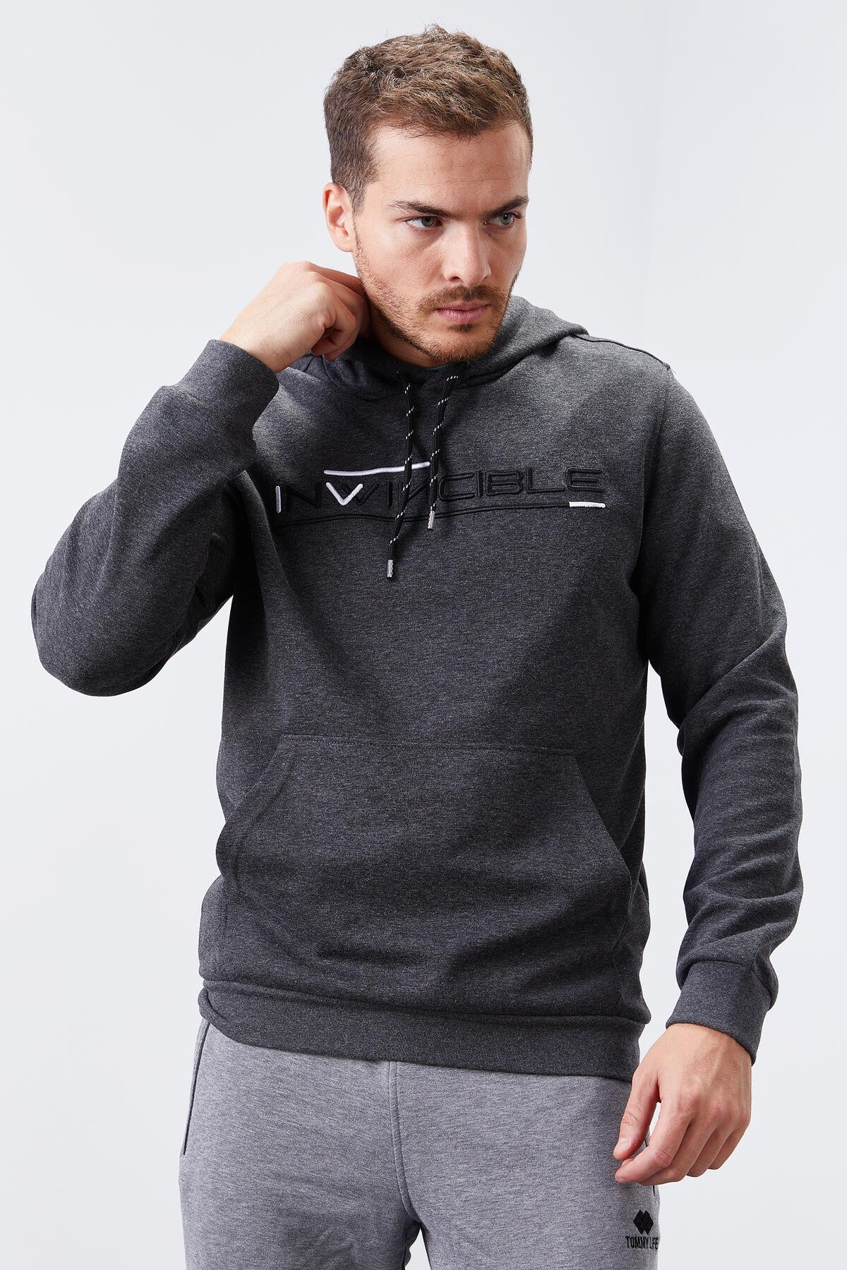 kanguru cep standart kalip kapüşonlu erkek sweatshirt - 87883