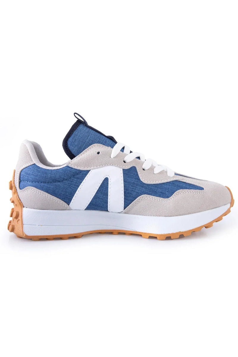 Baskets sport homme à lacets avec détail talon liège -89095