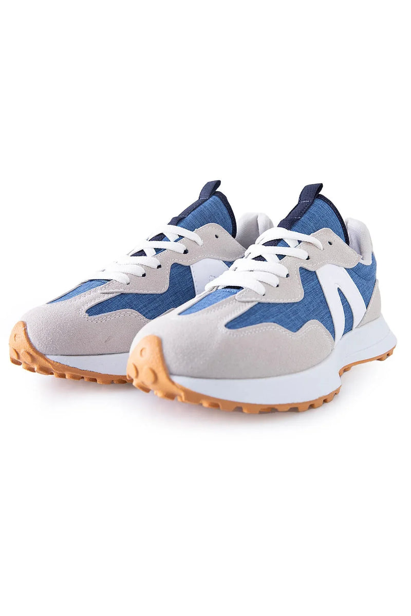 Baskets sport homme à lacets avec détail talon liège -89095