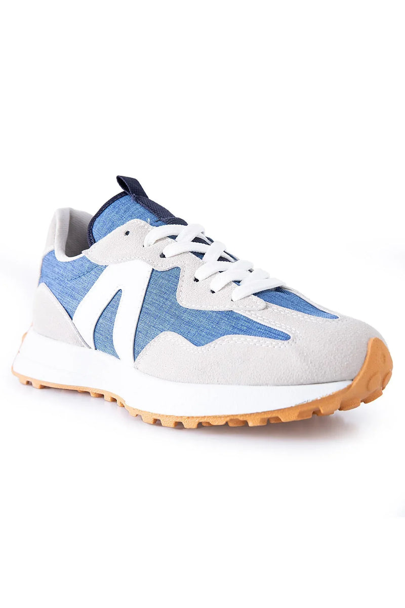Baskets sport homme à lacets avec détail talon liège -89095
