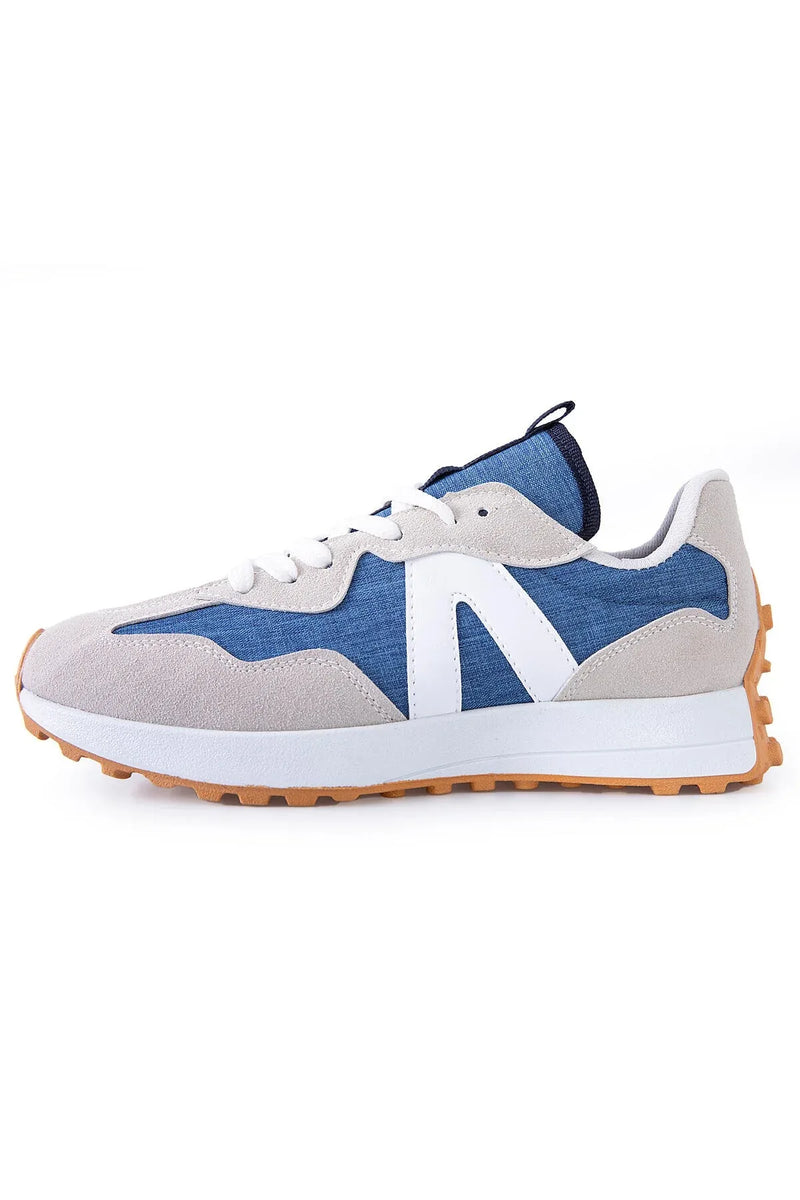 Baskets sport homme à lacets avec détail talon liège -89095