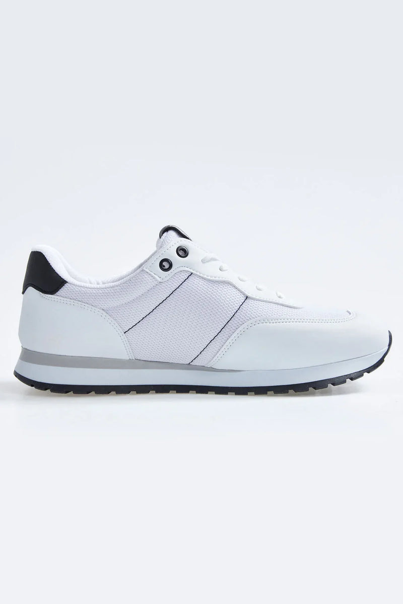 Baskets Homme en Suédine avec Empiècements Respirants – Chaussures Sportives à Lacets Confortables