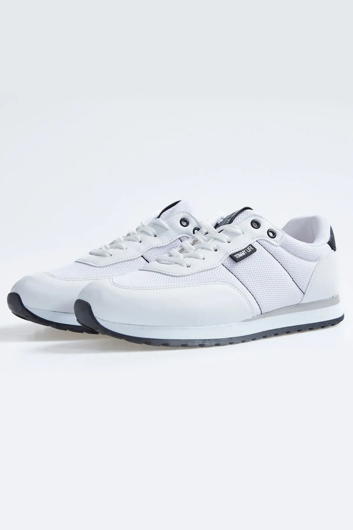 Baskets Homme en Suédine avec Empiècements Respirants – Chaussures Sportives à Lacets Confortables