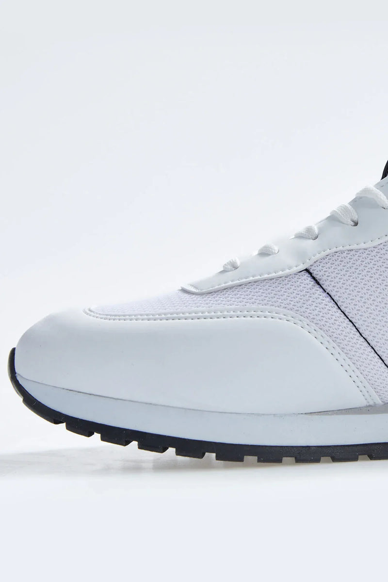 Baskets Homme en Suédine avec Empiècements Respirants – Chaussures Sportives à Lacets Confortables