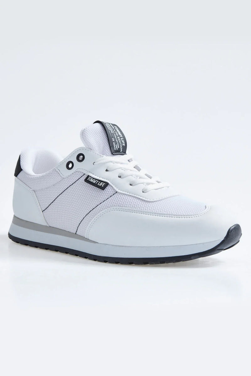 Baskets Homme en Suédine avec Empiècements Respirants – Chaussures Sportives à Lacets Confortables