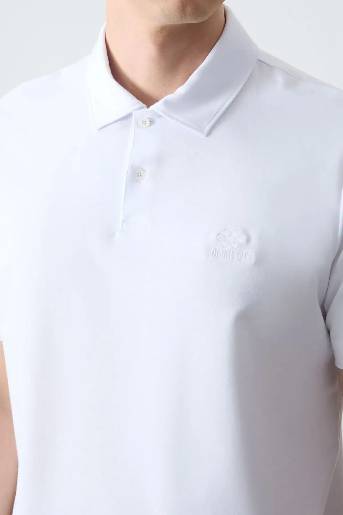 Polo homme en maille avec logo col polo coupe standard- 87748 - Justyol