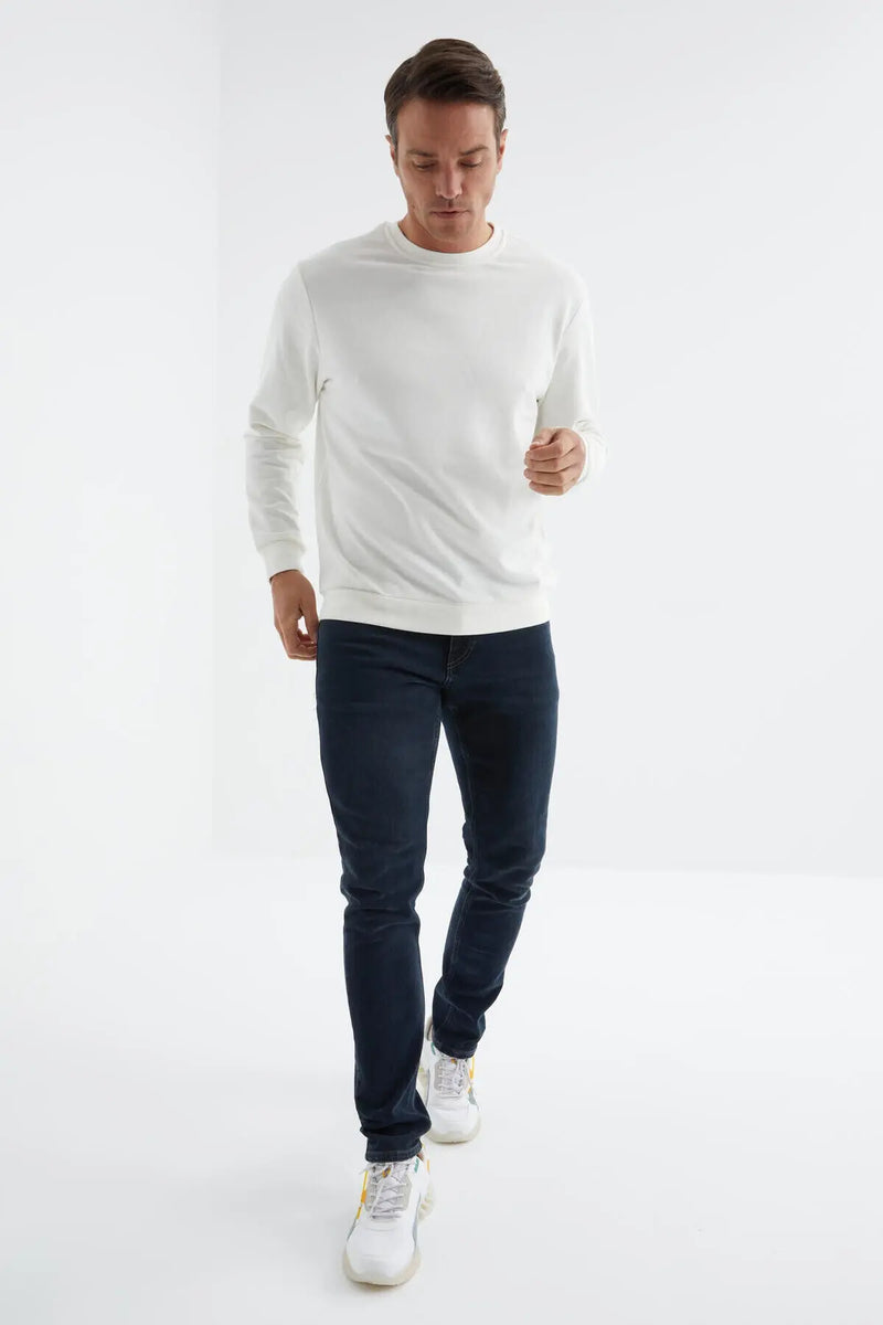 Sweatshirt pour homme à col rond, coupe décontractée - 88053