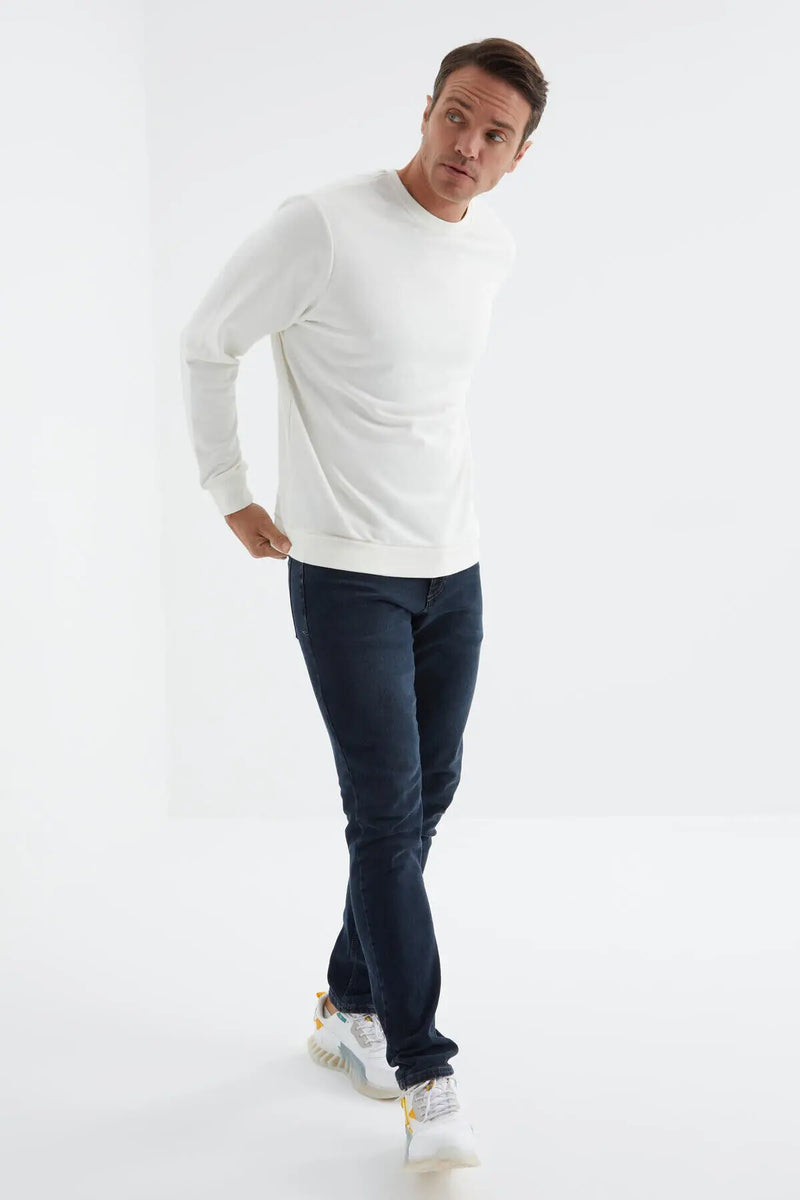 Sweatshirt pour homme à col rond, coupe décontractée - 88053