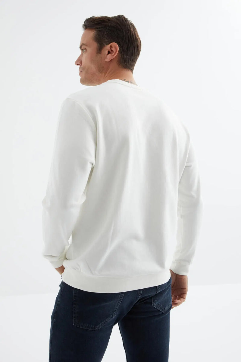 Sweatshirt pour homme à col rond, coupe décontractée - 88053