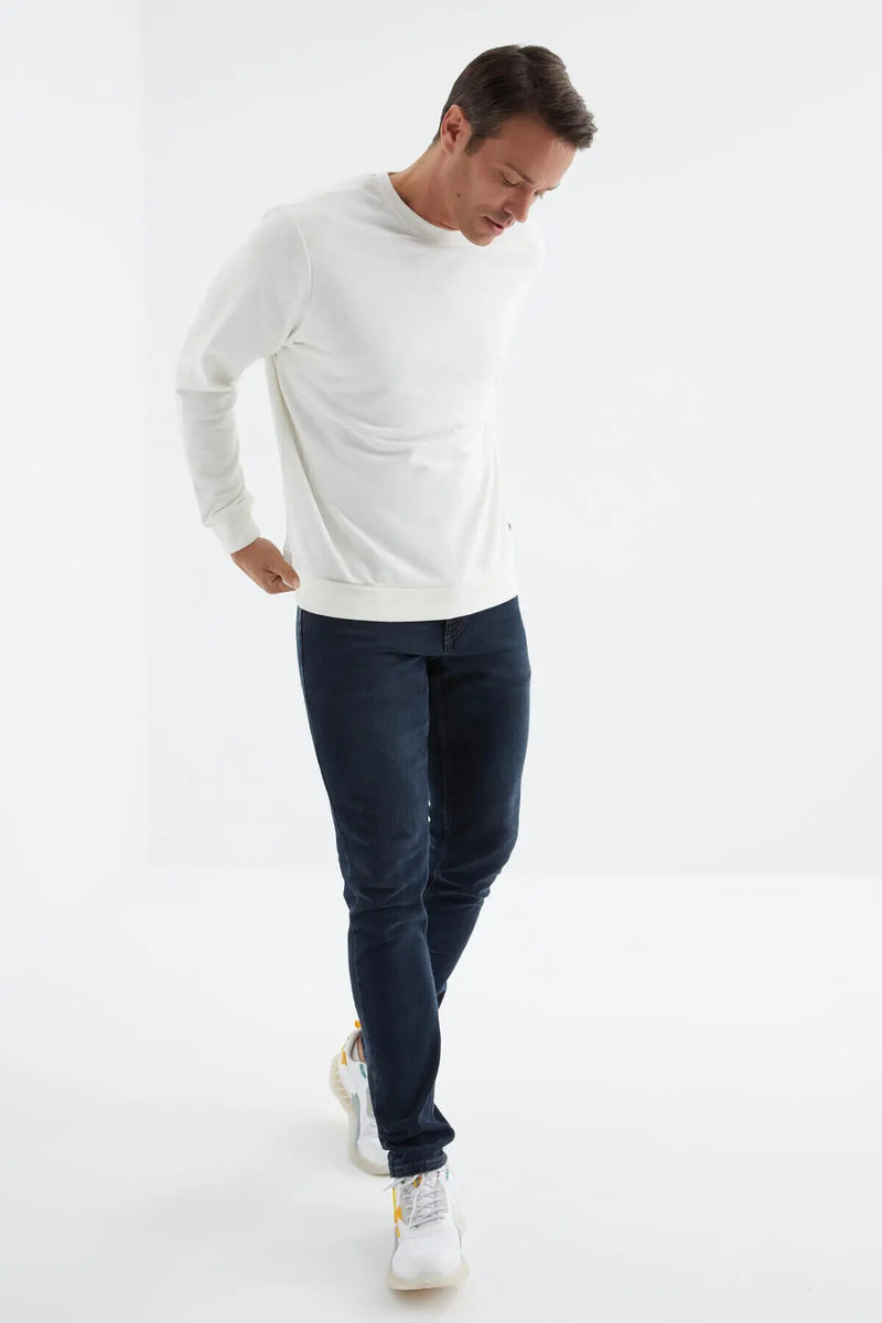 Sweatshirt pour homme à col rond, coupe décontractée - 88053