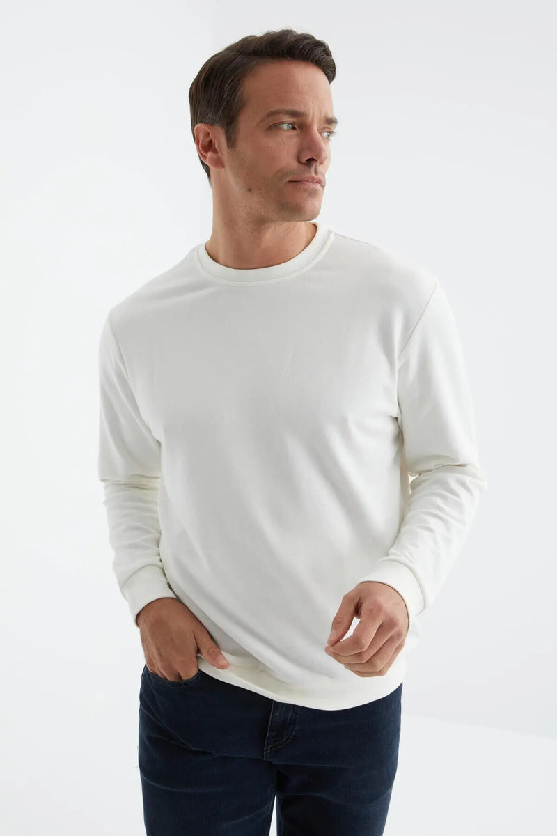 Sweatshirt pour homme à col rond, coupe décontractée - 88053