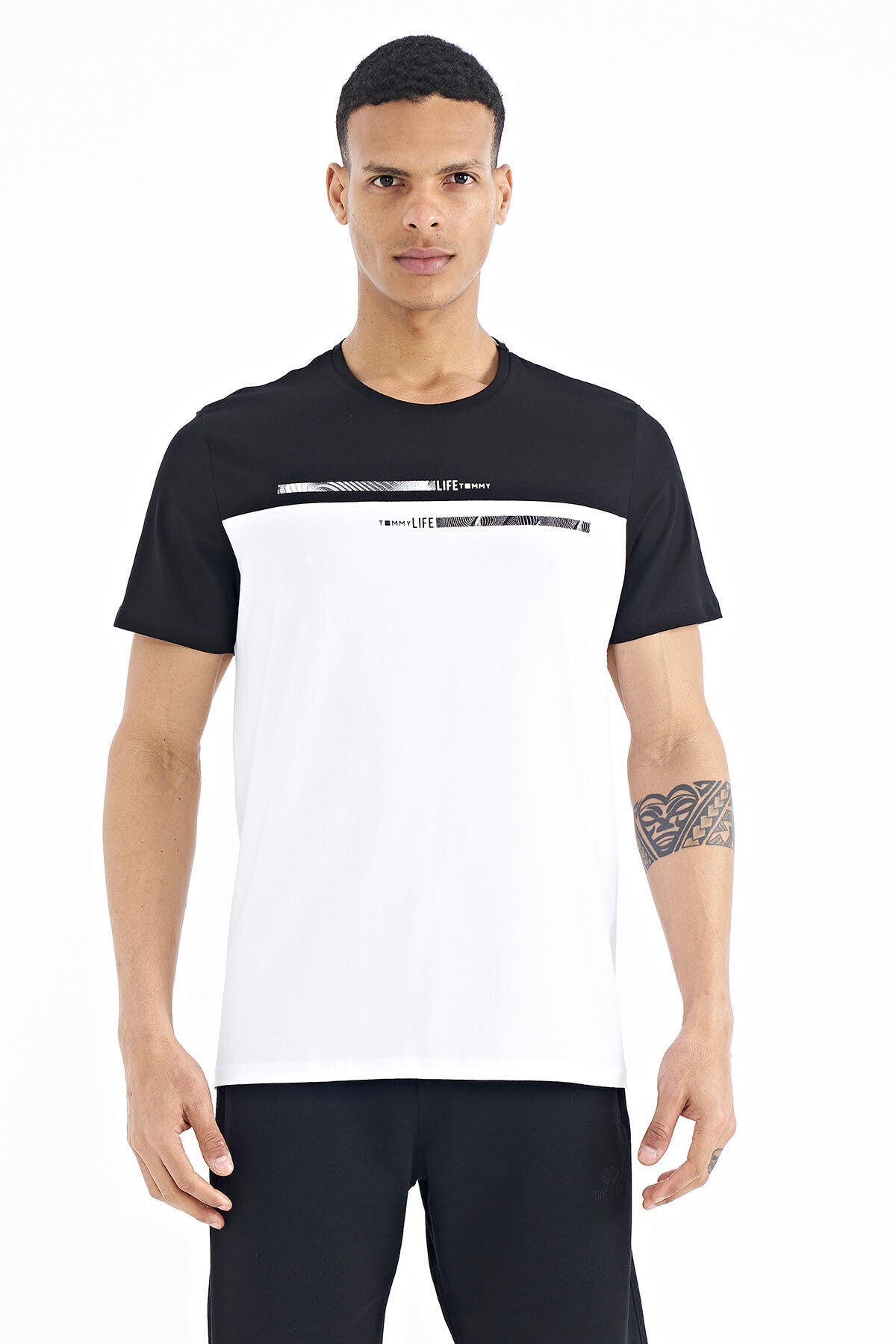 baskili standart kalip o yaka erkek t-shirt - 88185