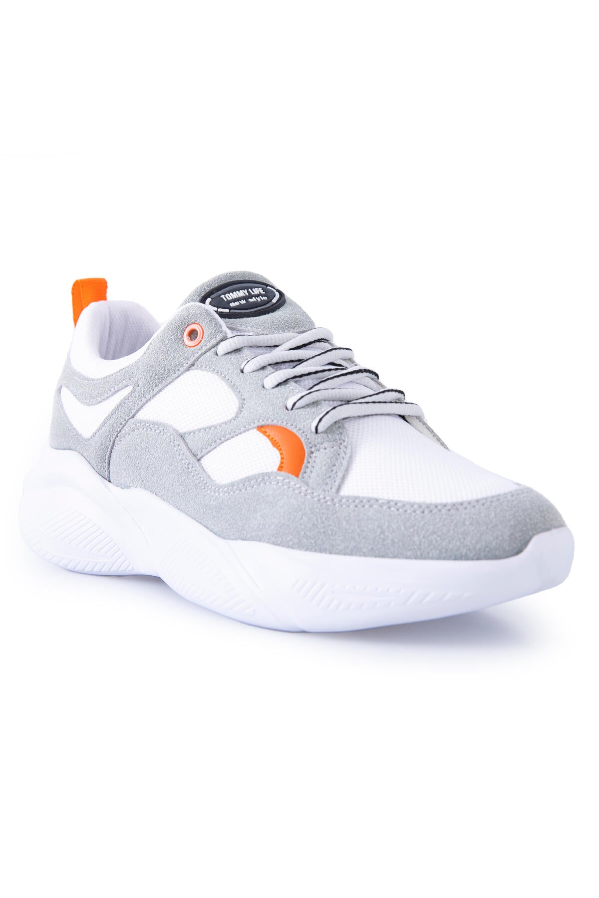 çift renkli bağcikli yüksek taban erkek spor ayakkabi - 89097 - Justyol