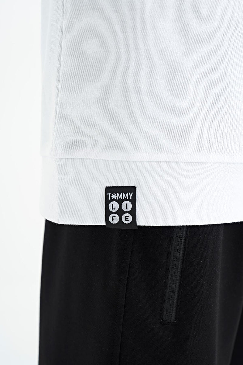 T-shirt Garçon Oversize Col Rond avec Broderie Texte