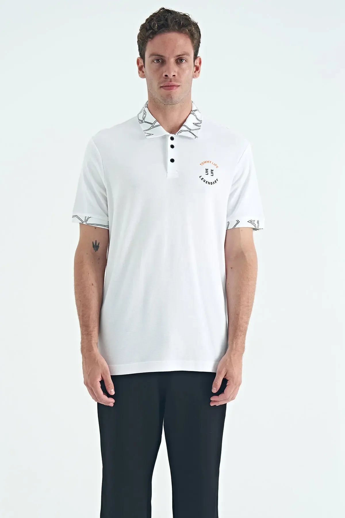 Polo homme col polo avec broderie et imprimé coupe standard - 88239 - Justyol